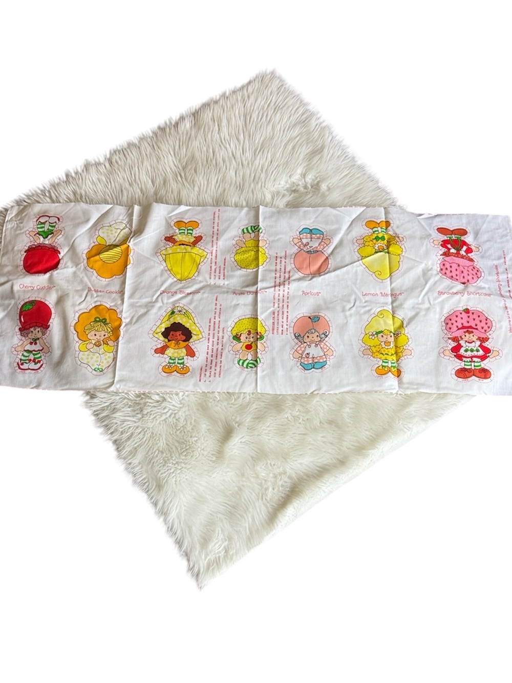 Vintage 1982 Strawberry Shortcake fabric / sewing craft panel Pattern 5729